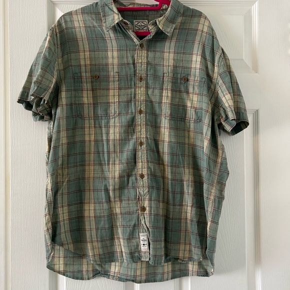 Lucky Brand Other - Lucky Brand Olive and Beige Plaid Button Down Shirt